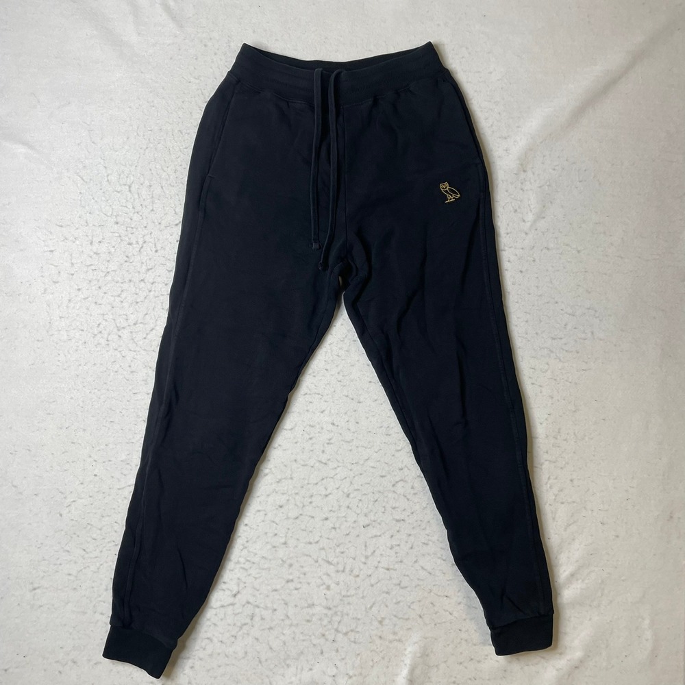 October's Very Own Sweatpants Mens XS Black OVO Owl Logo Joggers Cotton Portugal